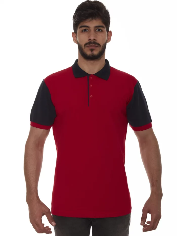 polo-yaka-t-shirt-kırmızı-siyah